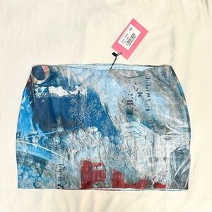 EDIKTED - Love Letter Printed Mesh Mini Skirt